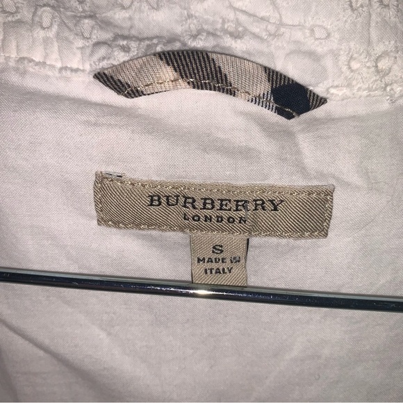 Burberry White Eyelet Peplum Blouse - Picture 3 of 8